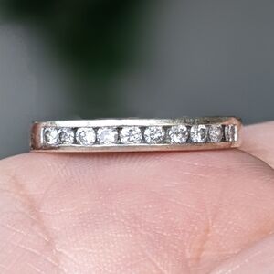 14K White Gold Diamond Channel Set Half Eternity Band Ring